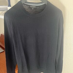 Banana Republic Merino Wool Black Crewneck Sweater - Lightweight Knit